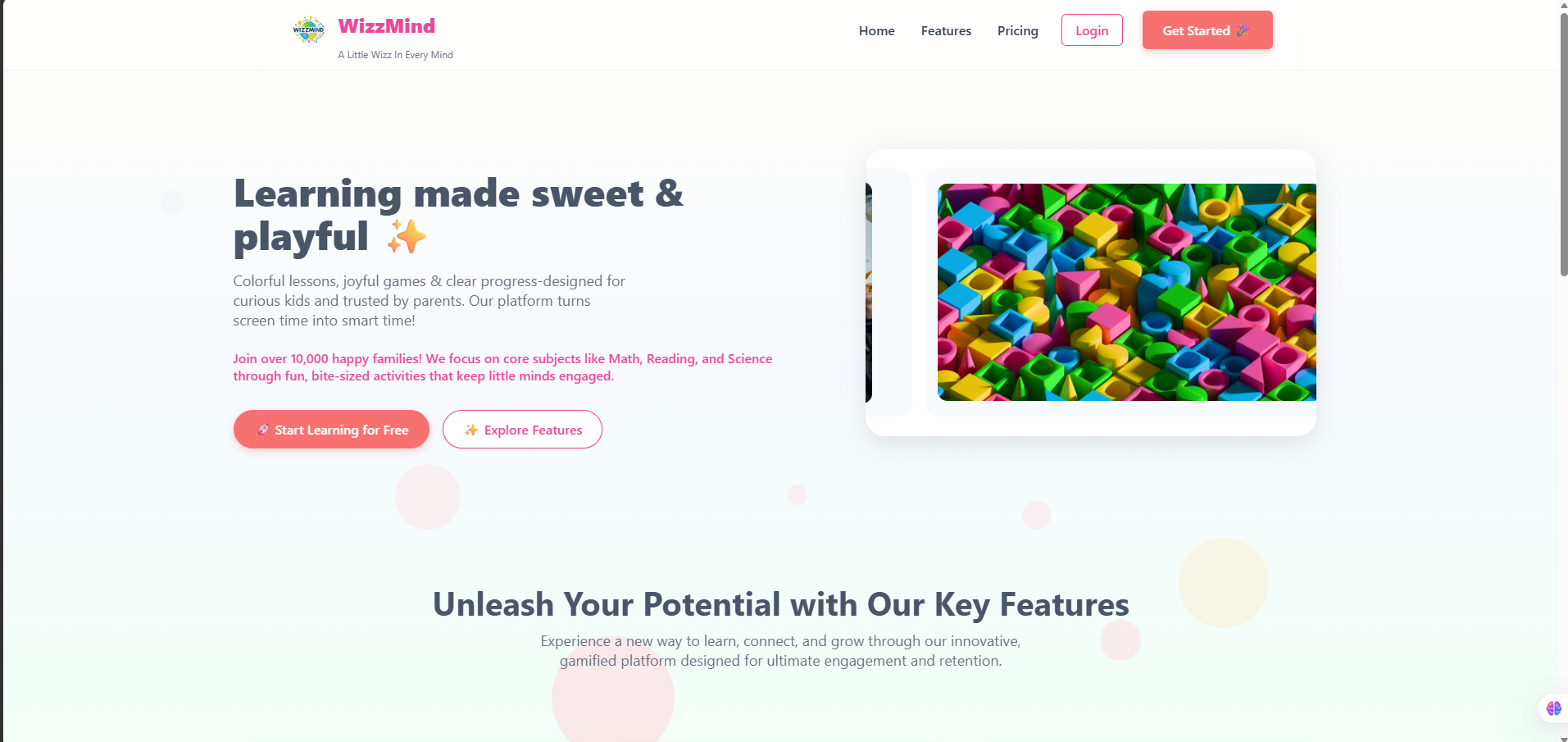 Learning Platform website preview